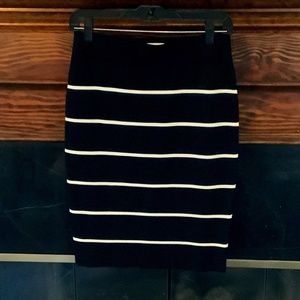 Black and white striped skirt